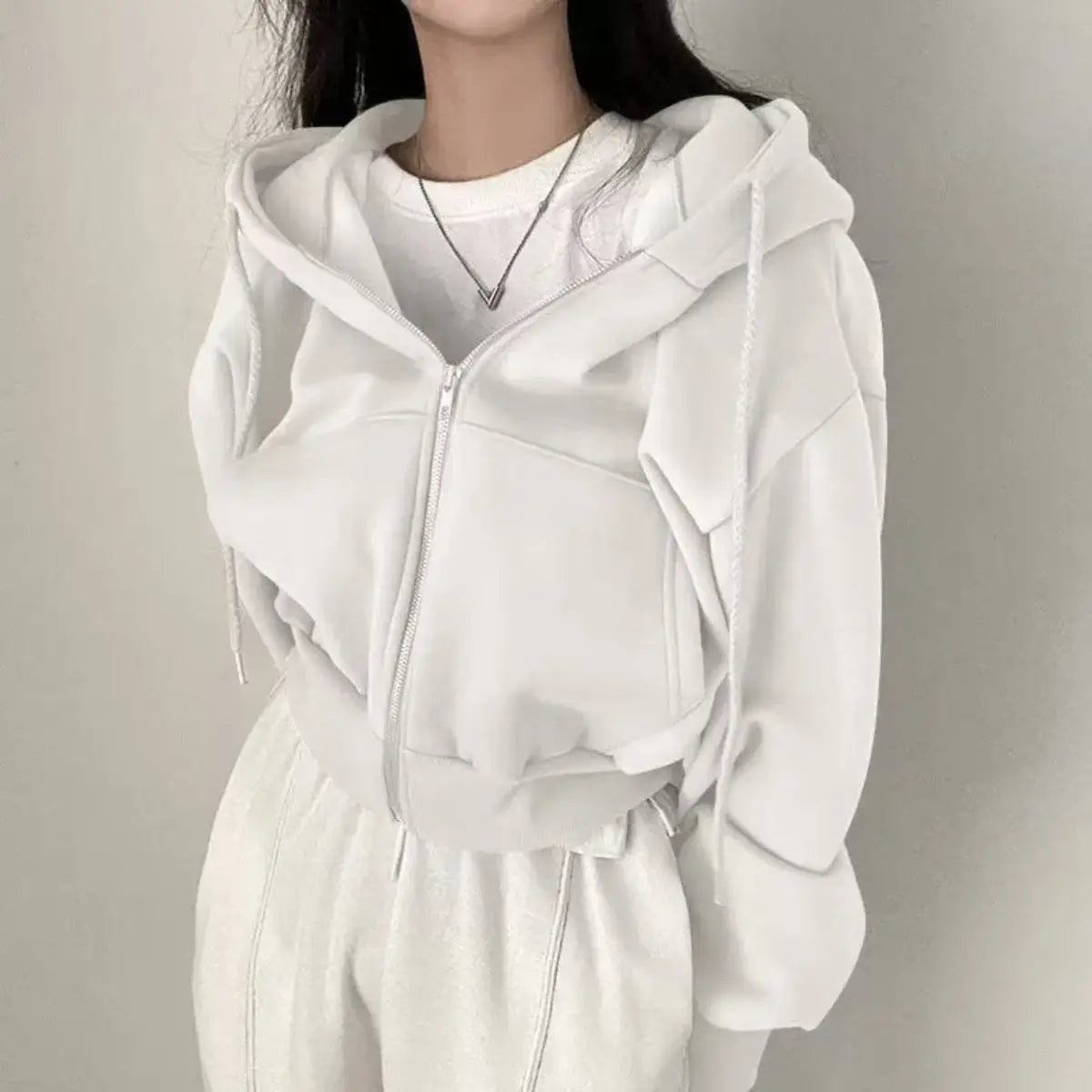 Elevate Your Autumn/Winter Wardrobe with Our Stylish Women's Hooded Zip-Up Sweatshirts - Perfect for Casual Streetwear and Y2K Vibes!