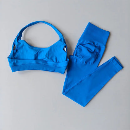 Elevate Your Workout with the Seamless Women's Yoga Suit: Chic Sports Bra and High-Waist Leggings Set for Ultimate Comfort and Style