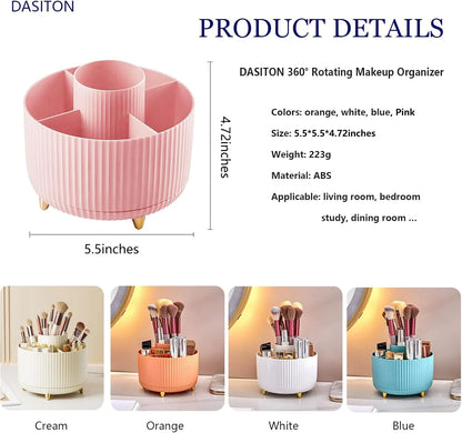 Revolutionary 360° Rotating Makeup Brush Holder - Stylish Cosmetic Organizer for Brushes, Lipsticks, and Jewelry