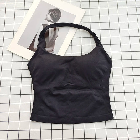 Women'S Halter Neck Backless Camisole Sports Set with Padded, Shockproof Yoga Tank Top for Gym Fitness Workout & Daily Outdoor W