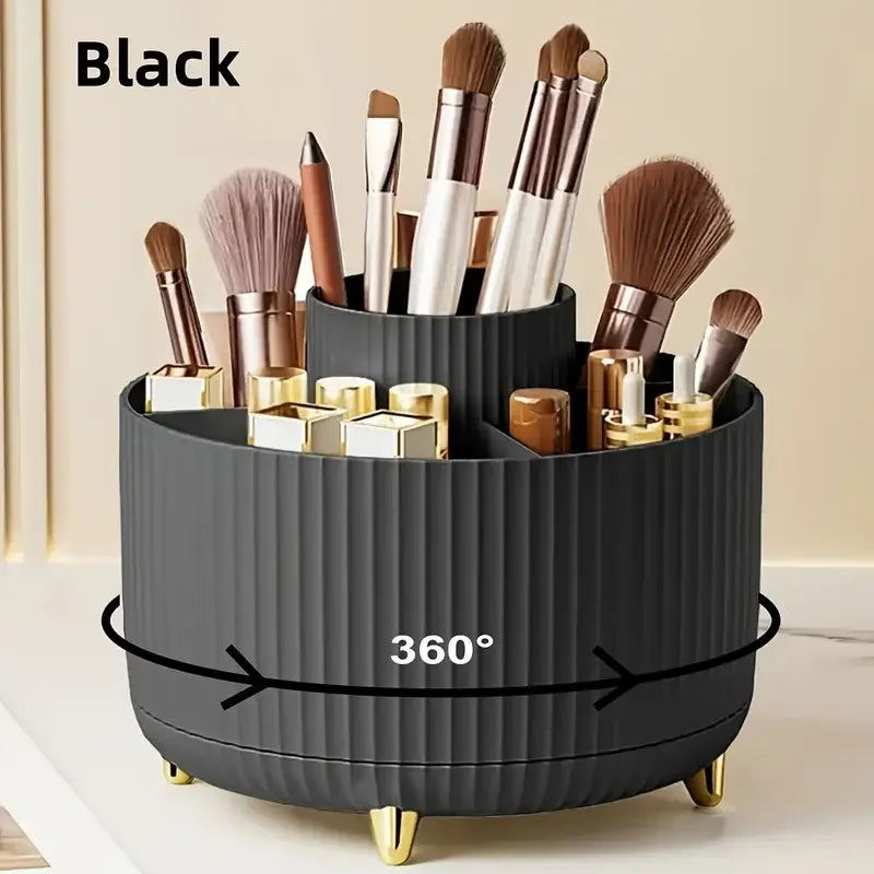 Revolutionary 360° Rotating Makeup Brush Holder - Stylish Cosmetic Organizer for Brushes, Lipsticks, and Jewelry
