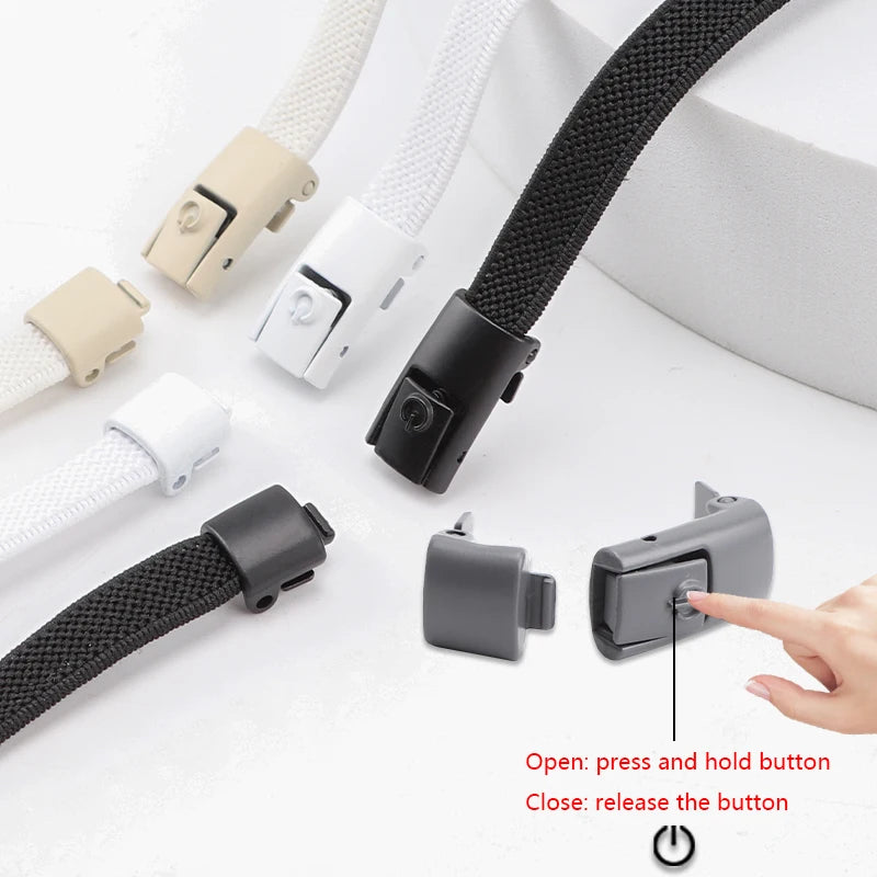 Transform Your Footwear with No Tie Press Lock Elastic Shoelaces - Perfect for Kids and Adults!