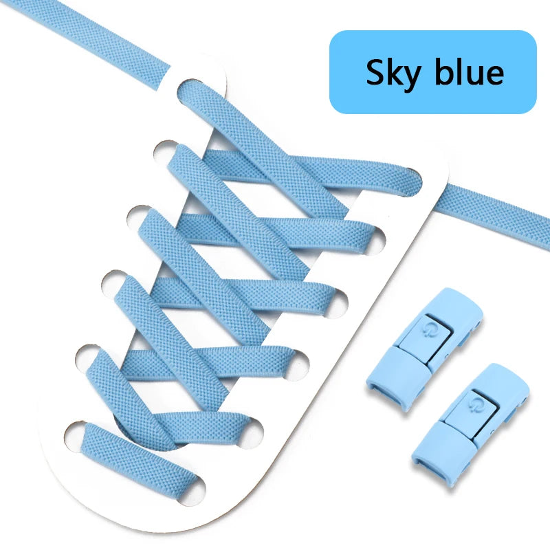 Transform Your Footwear with No Tie Press Lock Elastic Shoelaces - Perfect for Kids and Adults!