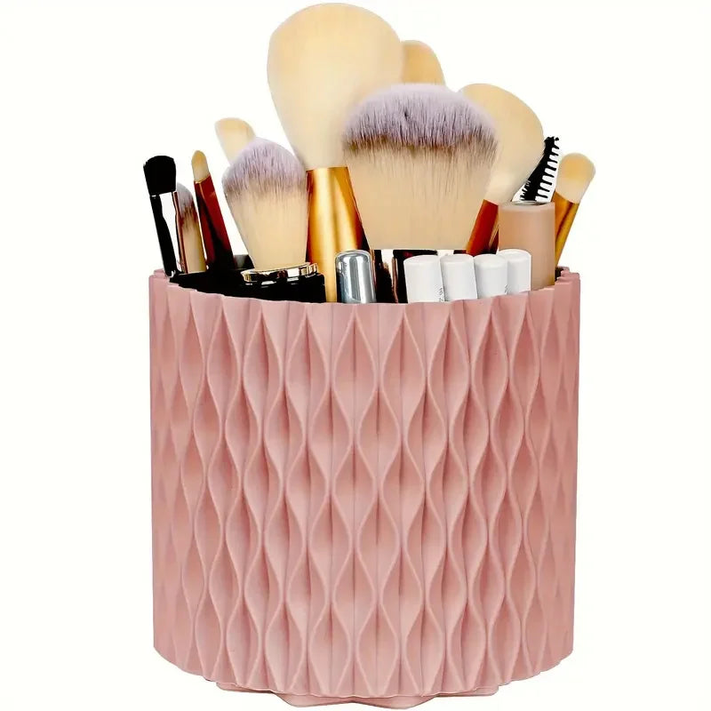 Revolutionary 360° Rotating Makeup Brush Holder - Stylish Cosmetic Organizer for Brushes, Lipsticks, and Jewelry