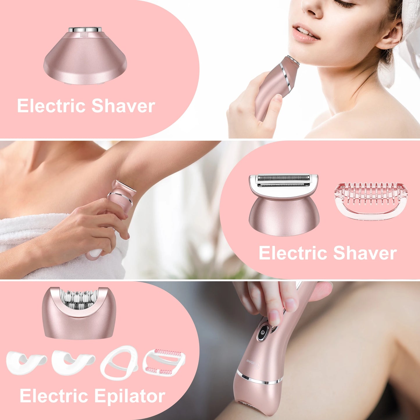 Revolutionary 3-in-1 Electric Epilator & Shaver for Effortless Hair Removal - Perfect for Legs, Arms, Underarms, and Bikini Area
