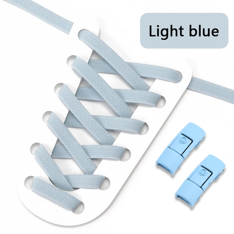 Transform Your Footwear with No Tie Press Lock Elastic Shoelaces - Perfect for Kids and Adults!
