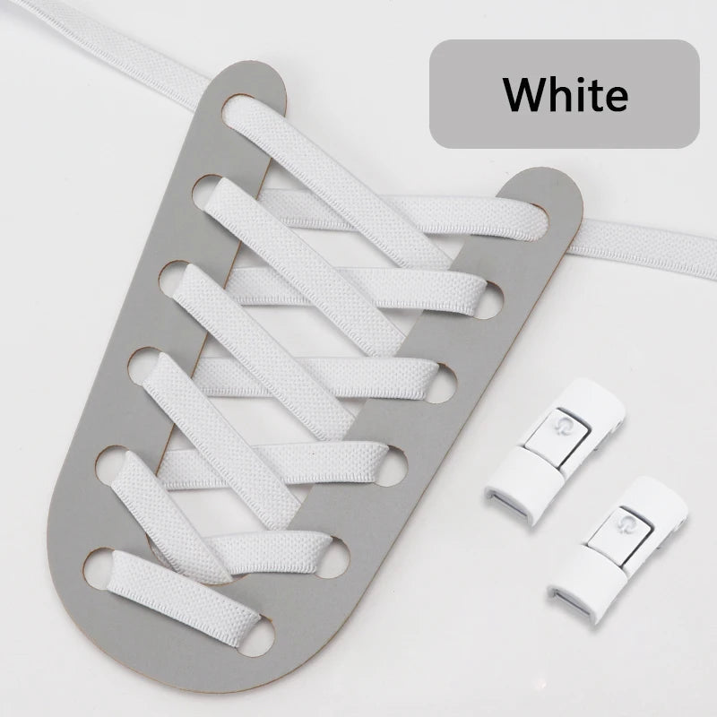 Transform Your Footwear with No Tie Press Lock Elastic Shoelaces - Perfect for Kids and Adults!
