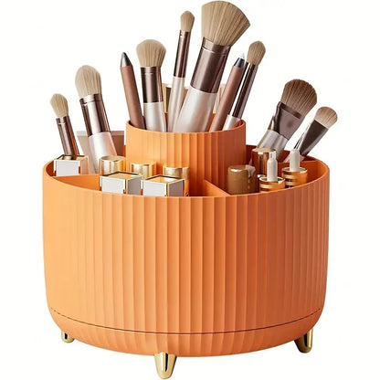 Revolutionary 360° Rotating Makeup Brush Holder - Stylish Cosmetic Organizer for Brushes, Lipsticks, and Jewelry