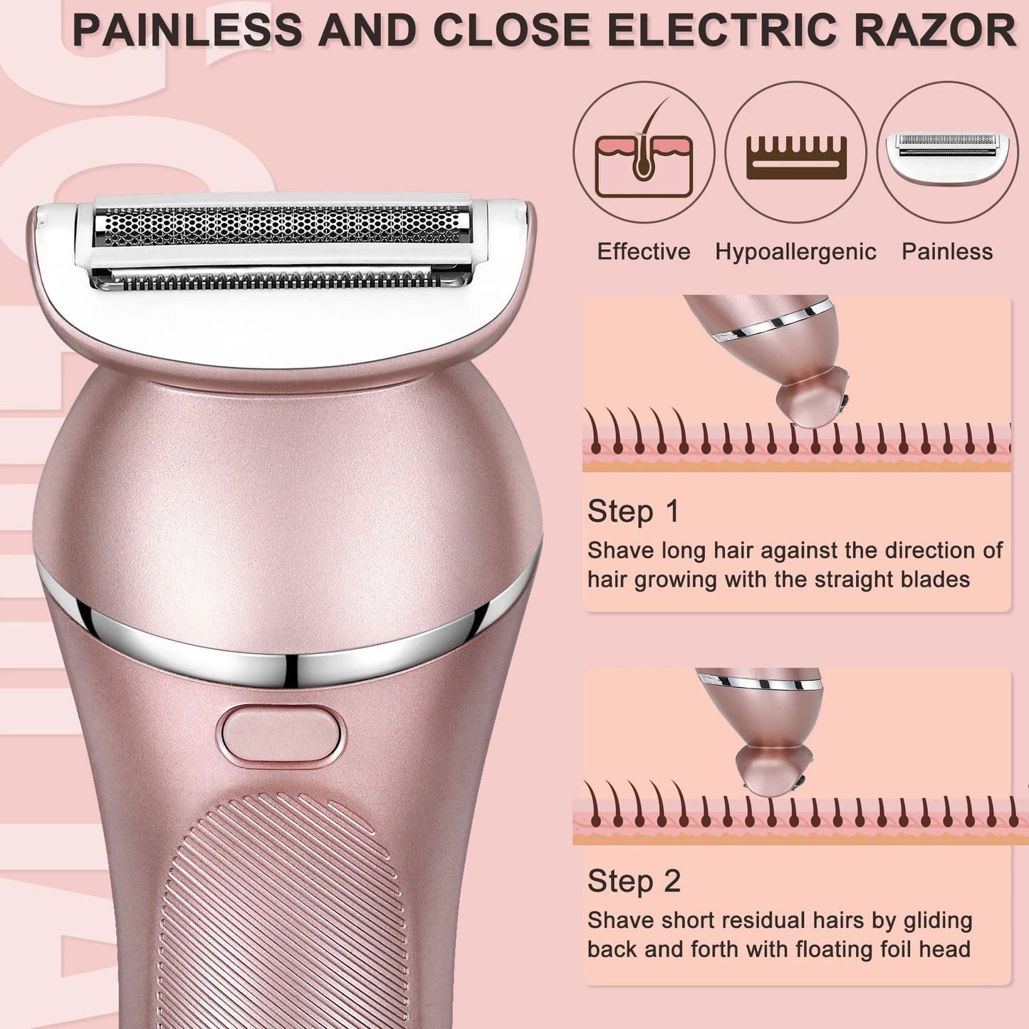 Revolutionary 3-in-1 Electric Epilator & Shaver for Effortless Hair Removal - Perfect for Legs, Arms, Underarms, and Bikini Area