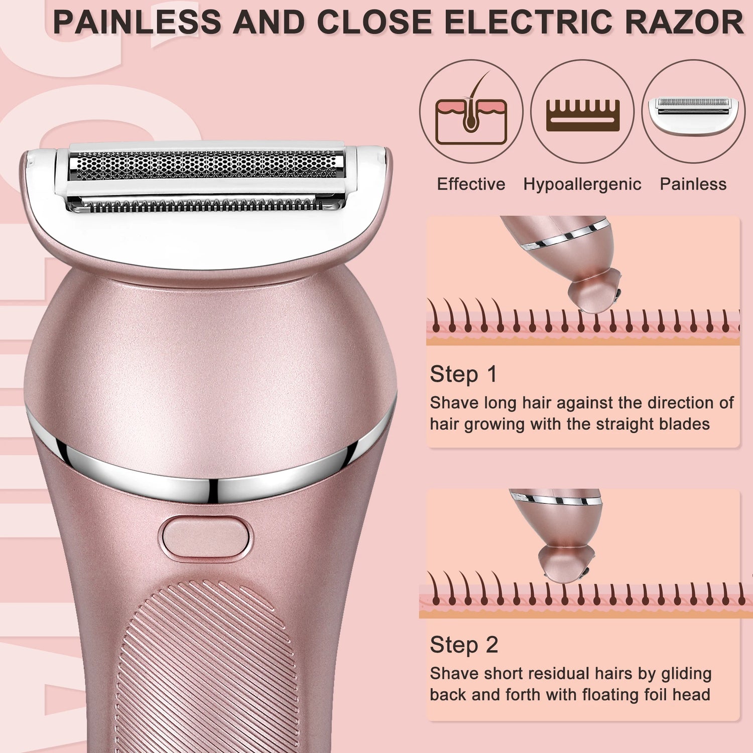 Revolutionary 3-in-1 Electric Epilator & Shaver for Effortless Hair Removal - Perfect for Legs, Arms, Underarms, and Bikini Area