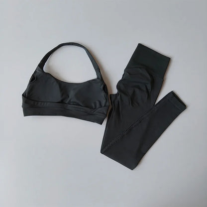 Elevate Your Workout with the Seamless Women's Yoga Suit: Chic Sports Bra and High-Waist Leggings Set for Ultimate Comfort and Style
