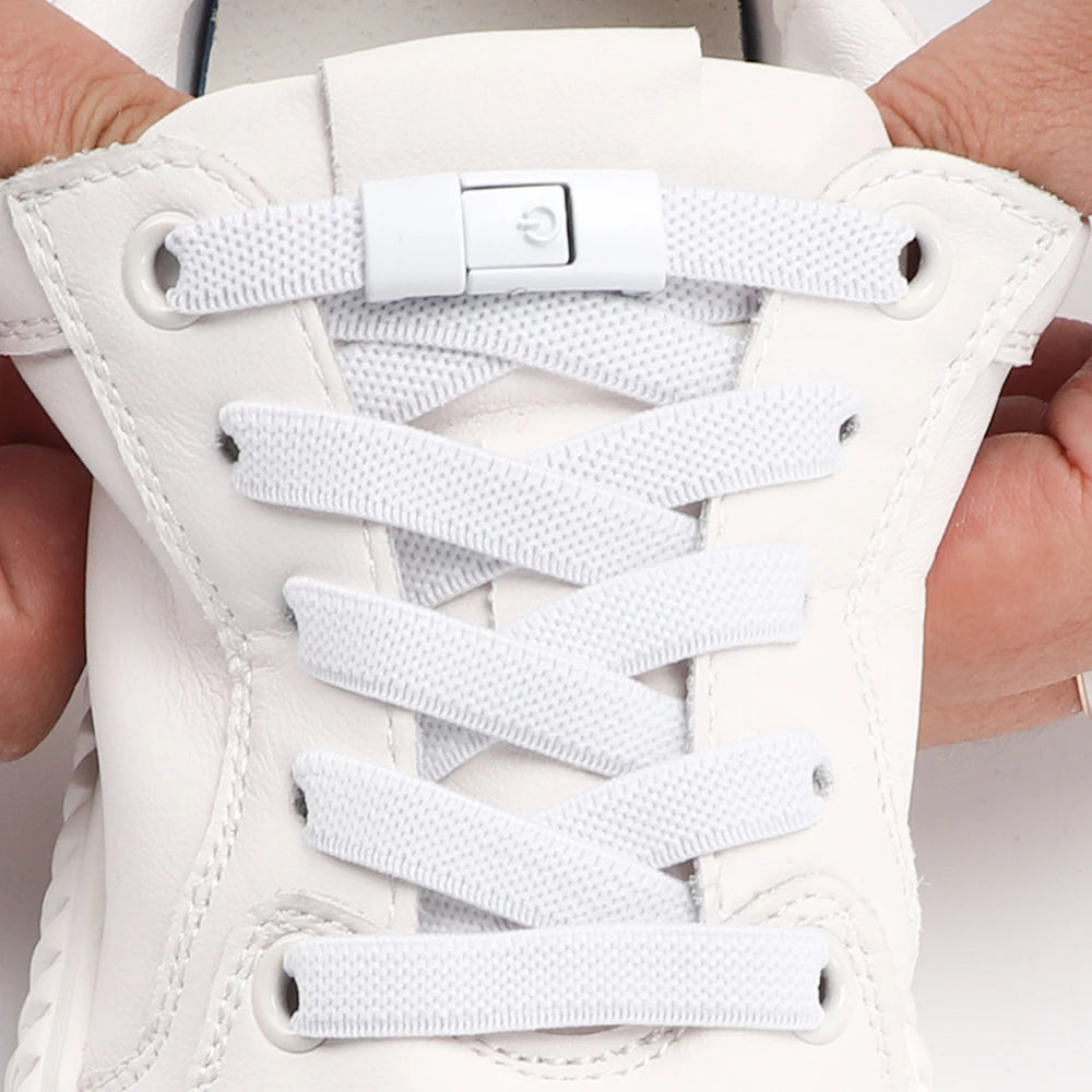Transform Your Footwear with No Tie Press Lock Elastic Shoelaces - Perfect for Kids and Adults!