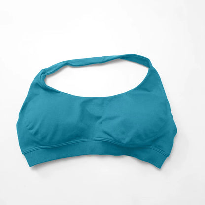 Elevate Your Workout with the NCLAGEN Women's Seamless Halter Sports Bra - High Support Push-Up Design for Ultimate Comfort and Style