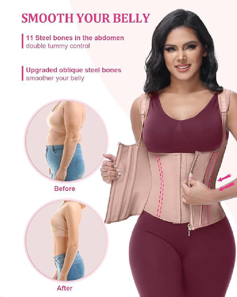 Transform Your Figure with the Shapshe® Women's Waist Trainer Corset Vest – Ultimate Body Shaper with Steel Bones