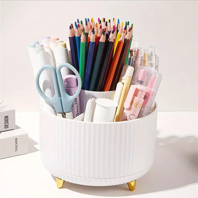 Rotatable Pencil Holder, 5-Grid Makeup Organizer, Girlfriend Gifts, Dresser Desktop Box for Makeup Brush, Summer Gift Ideas, Desk Accessories, Home Organizer, Boyfriend Gifts, Room Decor