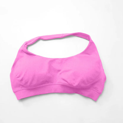 Elevate Your Workout with the NCLAGEN Women's Seamless Halter Sports Bra - High Support Push-Up Design for Ultimate Comfort and Style