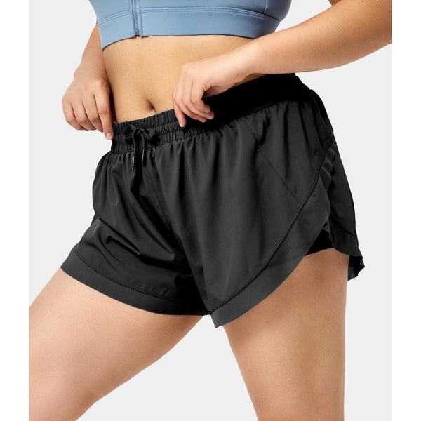 Halara Drawstring Contrast Mesh 2-In-1 plus Size Shorts 4