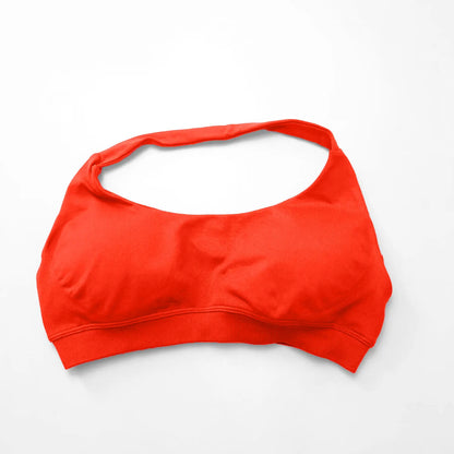 Elevate Your Workout with the NCLAGEN Women's Seamless Halter Sports Bra - High Support Push-Up Design for Ultimate Comfort and Style