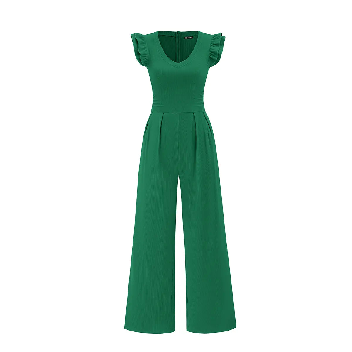 Elevate Your Spring Wardrobe with the Prettygarden Dressy Ruffle Cap Sleeve V Neck Ribbed Knit Wide Leg Jumpsuit for Women