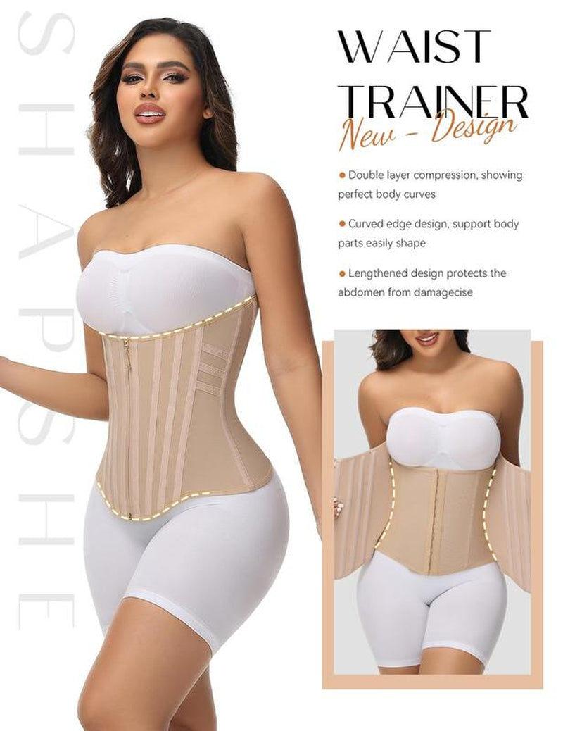 Transform Your Workout with SHAPSHE Women's Tummy Control Waist Trainer Corset - Ultimate Comfort & Style for Gym Enthusiasts