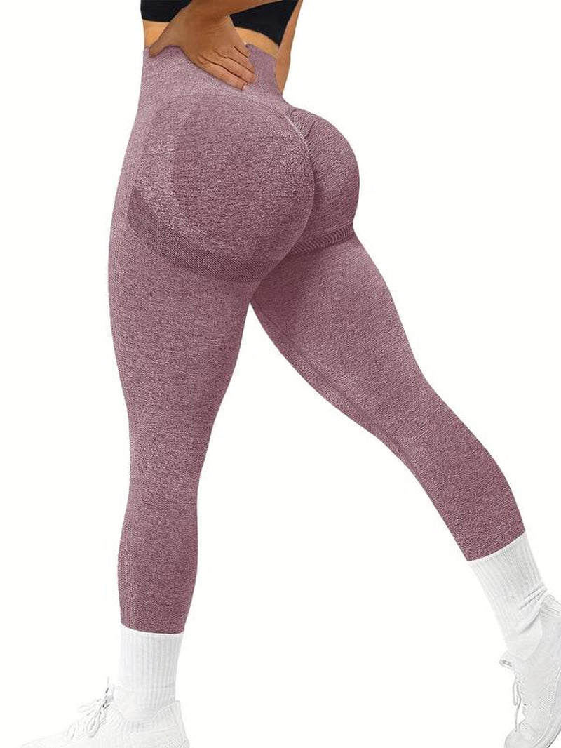 Fall Sporty Women'S High Waist Ruched Sports Leggings, Sport Plain High Stretch Skinny Pants for Yoga Running Gym Workout, Workout Clothes for Women, Women Sport & Outdoor Clothing for Back to School, Plz Order a Size Up, Fall Outfits 2024, 90S Clothes