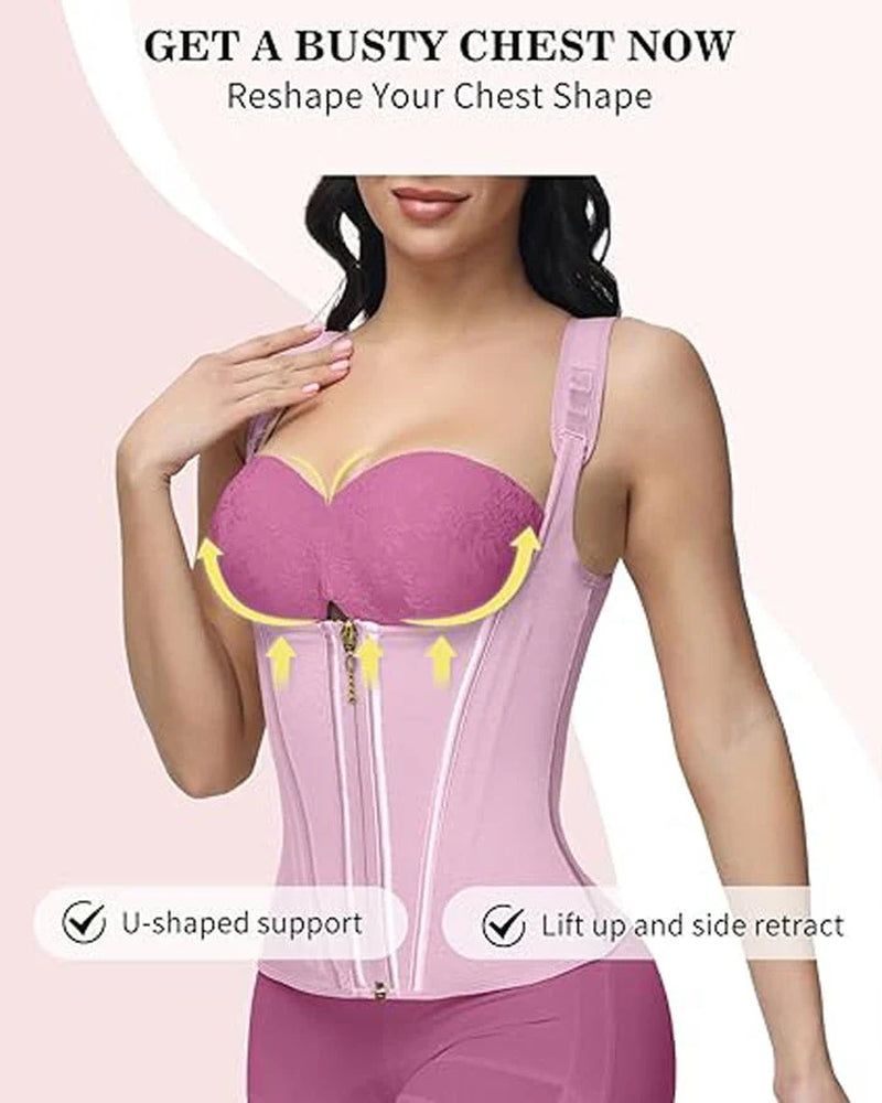 Transform Your Figure with the Shapshe® Women's Waist Trainer Corset Vest – Ultimate Body Shaper with Steel Bones