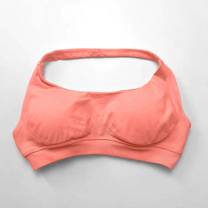 Elevate Your Workout with the NCLAGEN Women's Seamless Halter Sports Bra - High Support Push-Up Design for Ultimate Comfort and Style