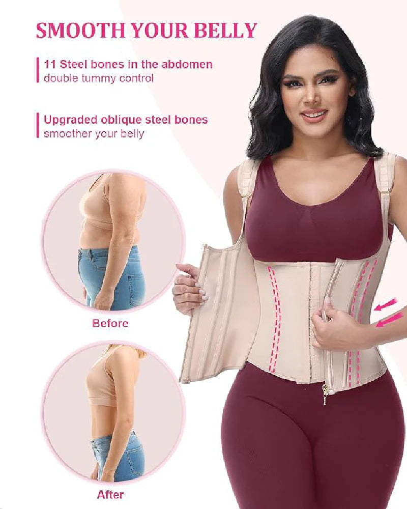 Transform Your Figure with the Shapshe® Women's Waist Trainer Corset Vest – Ultimate Body Shaper with Steel Bones