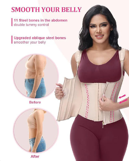 Transform Your Figure with the Shapshe® Women's Waist Trainer Corset Vest – Ultimate Body Shaper with Steel Bones