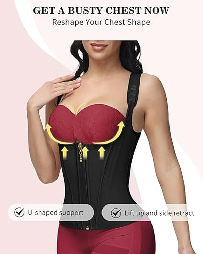 Transform Your Figure with the Shapshe® Women's Waist Trainer Corset Vest – Ultimate Body Shaper with Steel Bones