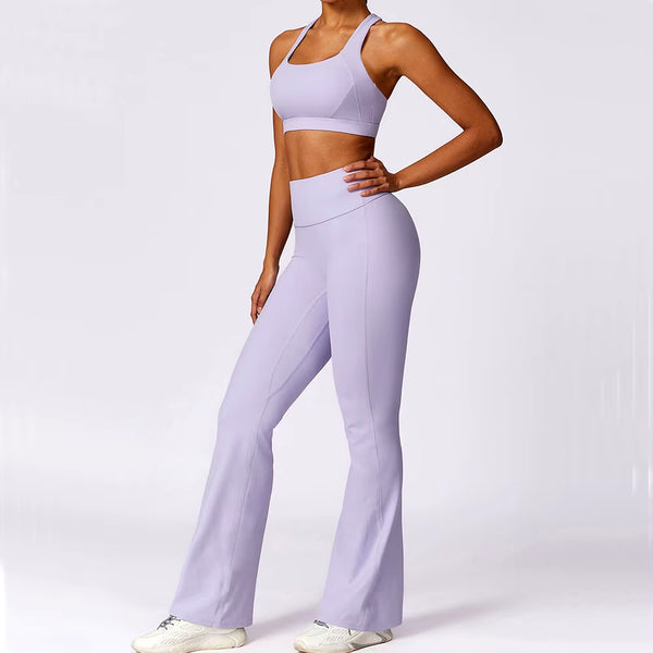 Women's 2-Piece Yoga Set: Premium Workout Tracksuit with Push-Up Sports Bra and Leggings for Fitness and Running