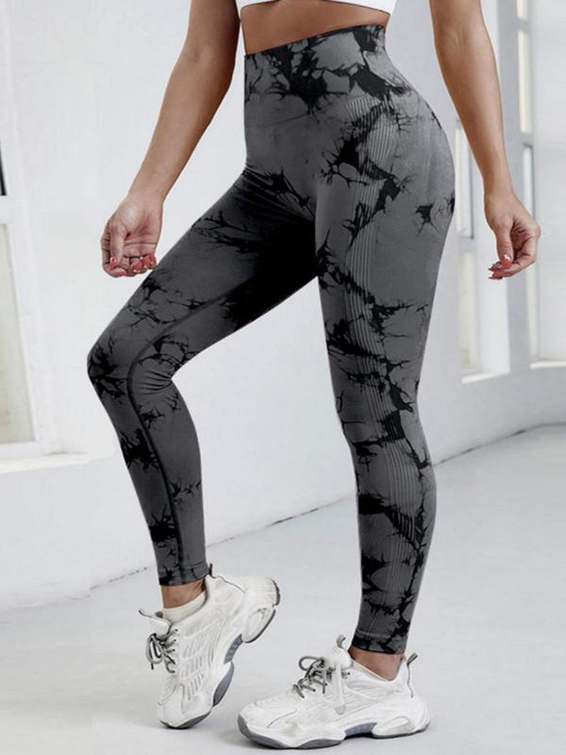 Elevate Your Workout with Women's Trendy Tie Dye High Waist Scrunch Sports Leggings - Perfect Compression Yoga Pants for All Seasons!