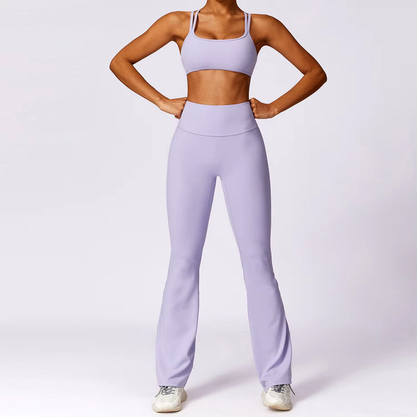 Women's 2-Piece Yoga Set: Premium Workout Tracksuit with Push-Up Sports Bra and Leggings for Fitness and Running