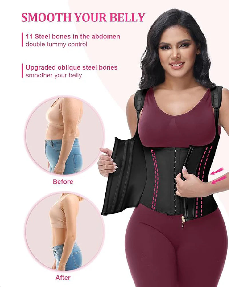 Transform Your Figure with the Shapshe® Women's Waist Trainer Corset Vest – Ultimate Body Shaper with Steel Bones