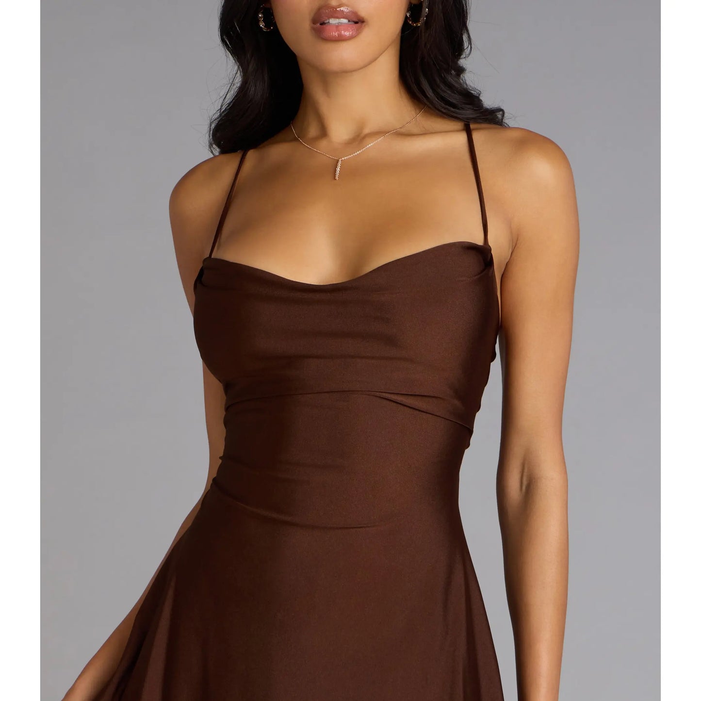 Flirty Lace-Up A-Line Mini Dress for Effortless Elegance