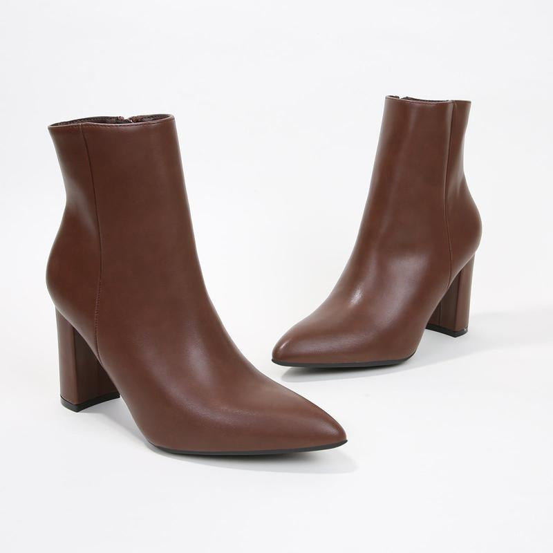 Elevate Your Style with the Sara Pointed Block Heel Ankle Boots