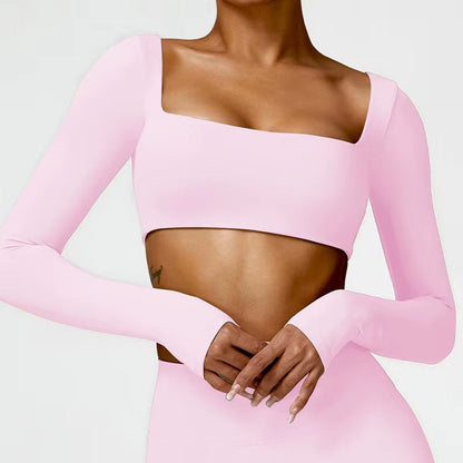 Hearuisavy Women's Quick Dry Square Neck Gym Top