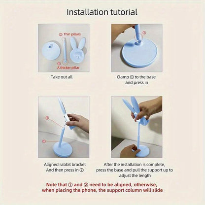 Whimsical Rabbit Design Adjustable Phone Holder - Perfect Desktop Stand for Home & Office