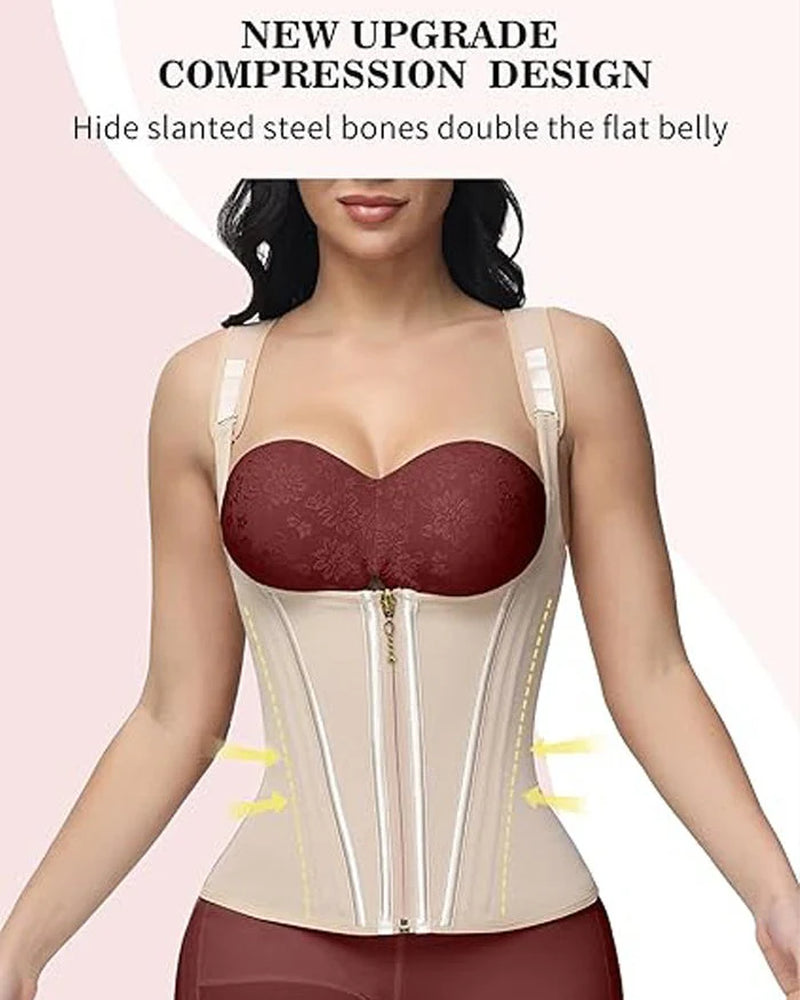 Transform Your Figure with the Shapshe® Women's Waist Trainer Corset Vest – Ultimate Body Shaper with Steel Bones