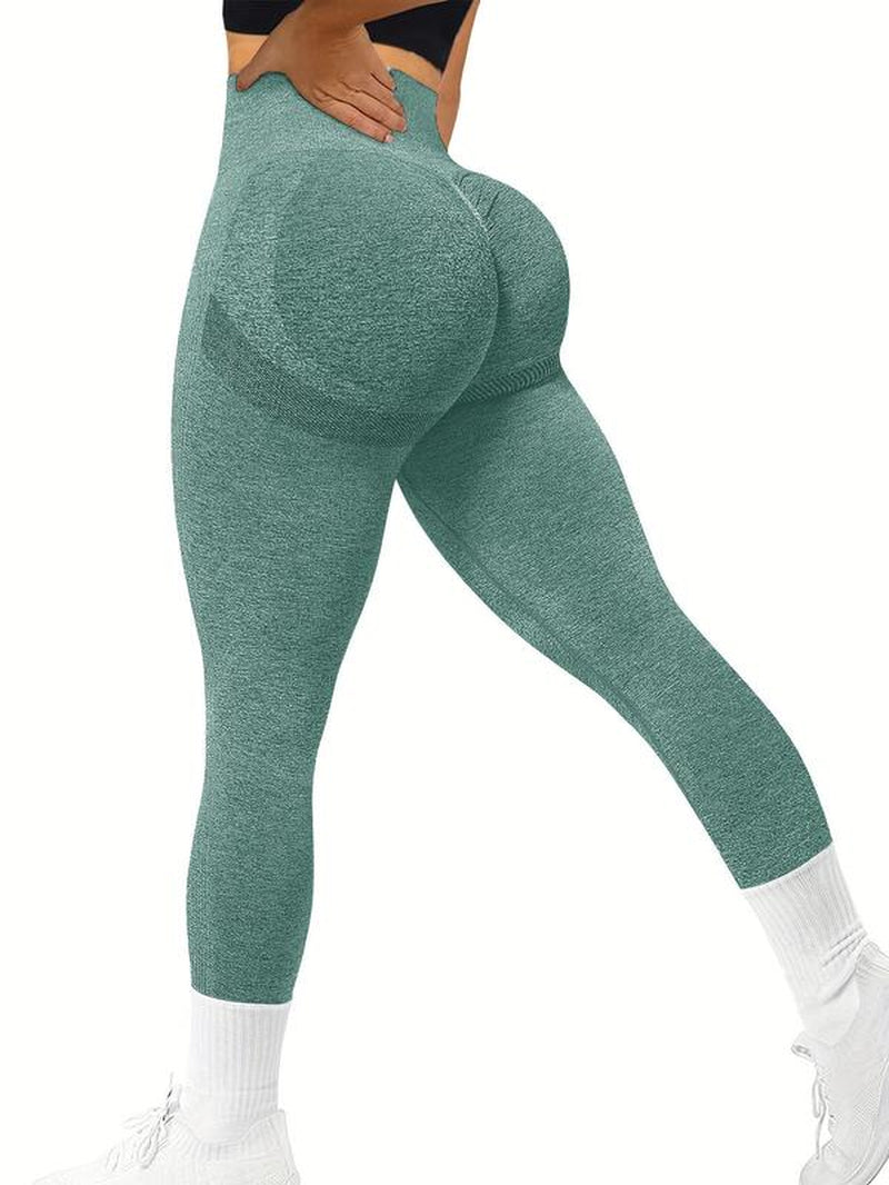 Fall Sporty Women'S High Waist Ruched Sports Leggings, Sport Plain High Stretch Skinny Pants for Yoga Running Gym Workout, Workout Clothes for Women, Women Sport & Outdoor Clothing for Back to School, Plz Order a Size Up, Fall Outfits 2024, 90S Clothes