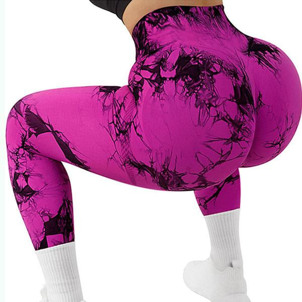 Elevate Your Workout with Women's Trendy Tie Dye High Waist Scrunch Sports Leggings - Perfect Compression Yoga Pants for All Seasons!