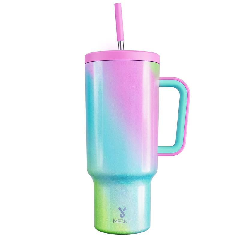 【Stay Stylish & Sustainable】 Meoky'S Stainless Steel Car Cup Keeps Drinks Cold for 24Hrs，Perfect for Travel, Outdoor Adventures, Leak-Proof, Reusable, & Arrives in Just 3 Days