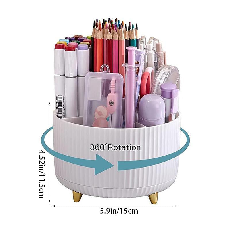 Rotatable Pencil Holder, 5-Grid Makeup Organizer, Girlfriend Gifts, Dresser Desktop Box for Makeup Brush, Summer Gift Ideas, Desk Accessories, Home Organizer, Boyfriend Gifts, Room Decor