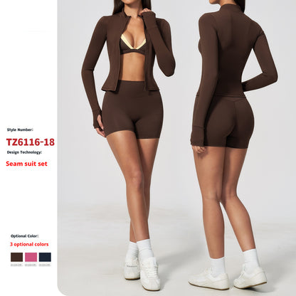 New Tight-Fitting Yoga Workout Three-Piece Set