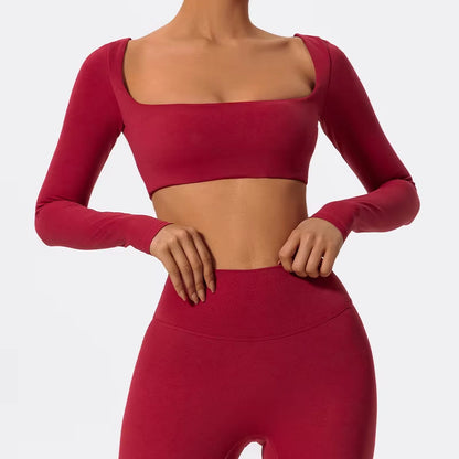 Hearuisavy Women's Quick Dry Square Neck Gym Top