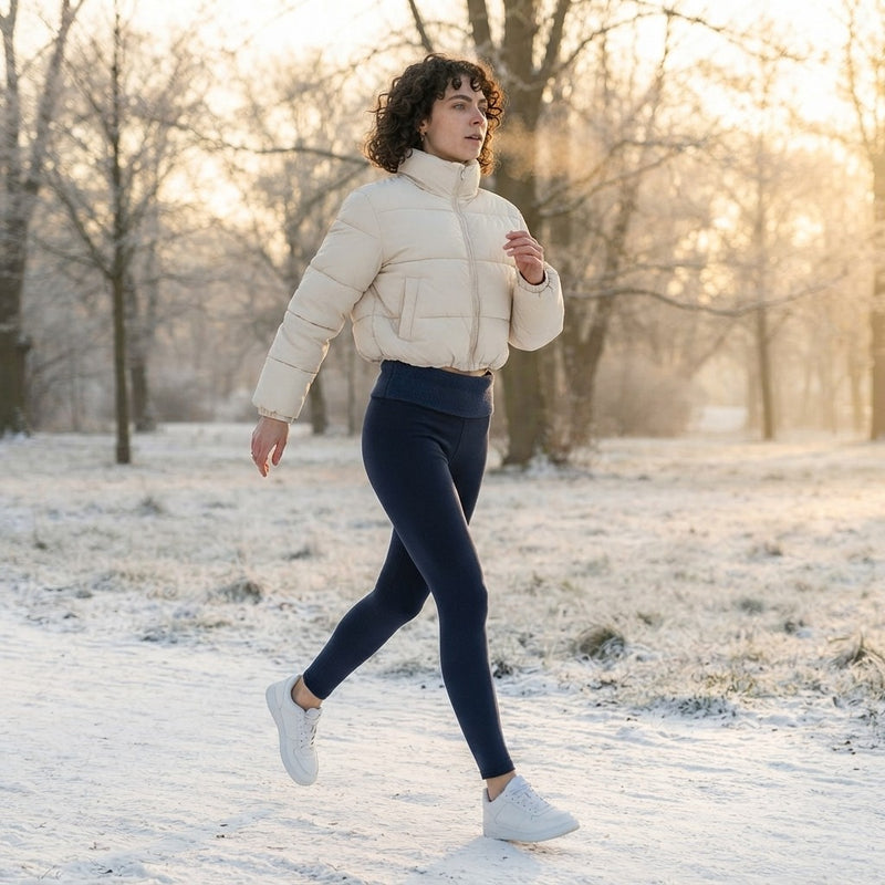 VERA Cozy Sculpt Leggings on a winter morning walk