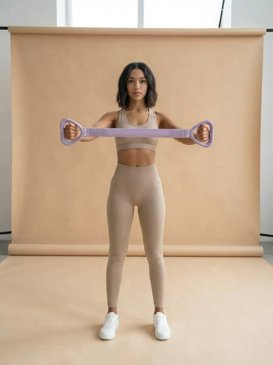 Model using the Figure 8 Resistance Band, studio