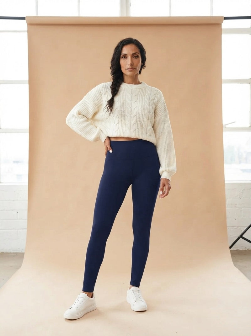 Model wearing the VERA Cozy Sculpt Leggings, studio